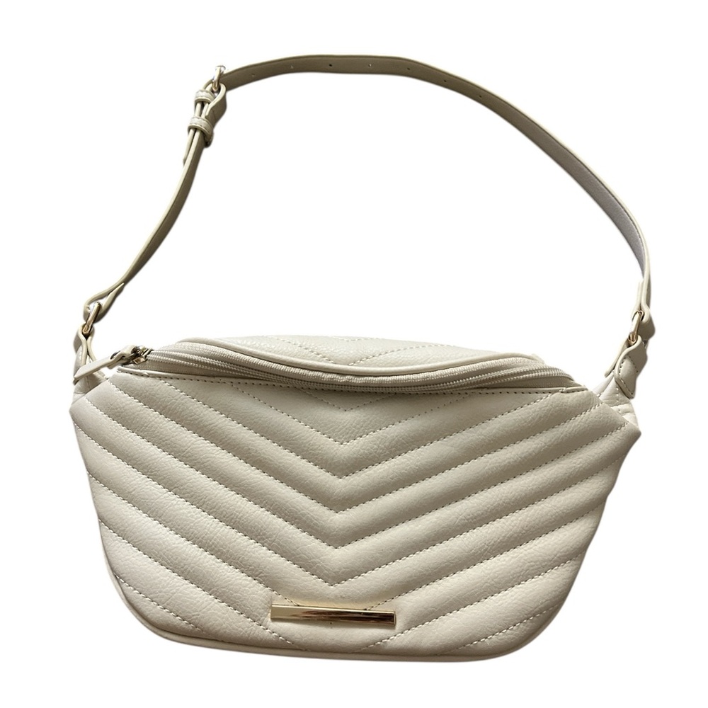 Elegant Cream Quilted Crossbody Bag